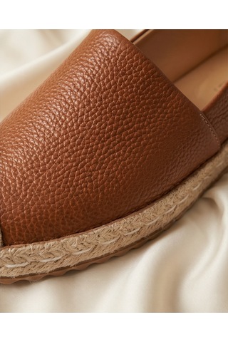 Futsishoes Lucıa Taba Hakiki Deri Dikiş Detaylı Kadın Espadril