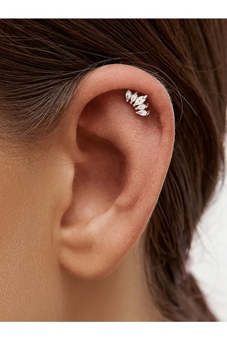 Zoloto Russkih 925 Ayar Gümüş Kulak Memesi Ve Helix Piercing Labret 47325310 Gri