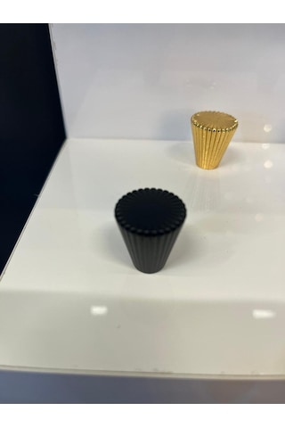 Tırtıklı Metal Düğme Kulp Mat Siyah 2 Adet Dolap Kapak Modern Çekmece Mobilya Kulbu Ünite Komidin Mat Siyah