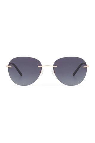 Blancia Bc1360 C4 57 Unisex Oval Gold Metal Çerçevesiz Güneş Gözlüğü Altın