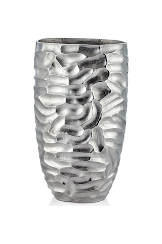 Lamedore Comb Gümüş Büyük Vazo 22 X 27 X 43 Cm Gümüş