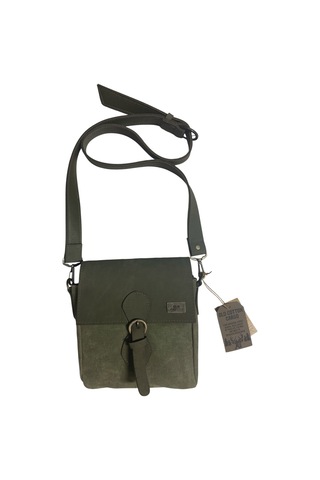Old Cotton Cargo Kaliteli Su Geçirmez Unisex Küçük Kanvas Günlük Postacı Çantası 20 Cm X 20 Cm Haki