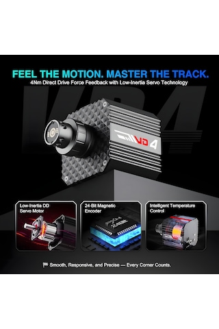 Pxn Vd4 Direct Drive Sim Racing Seti 4nm W As Direksiyon, Pd Hm Pedal, Masa Kelepçeli, Pc Uyumlu Profesyonel Yarış Paketi