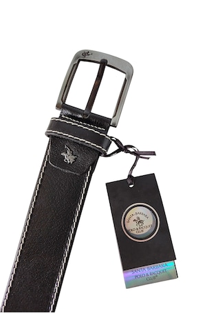 Santa Barbara Polo Racquet Club Santa Barbara Polo & Racquet Cllub Siyah Deri Erkek Kemer.4,5 Cm Siyah