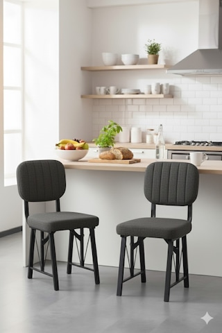 Elfin 70x110 Efes Yemek Masası, Yemek Masası Takımı, 2 Sandalye 1 Bench - Antrasit Antrasit