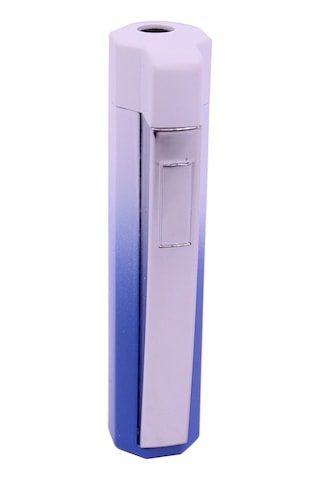 Metal Tek Torch Jet Alev Puro Çakmağı - Beyaz/lacivert Beyaz