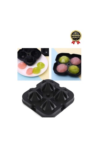 Kolay Kullanım Şık Silikon 4 Gözlü Esnek Buzluk Bar Kokteyl İçecek Elmas Şekilli Buz Yapma Kalıbı Çok Renkli