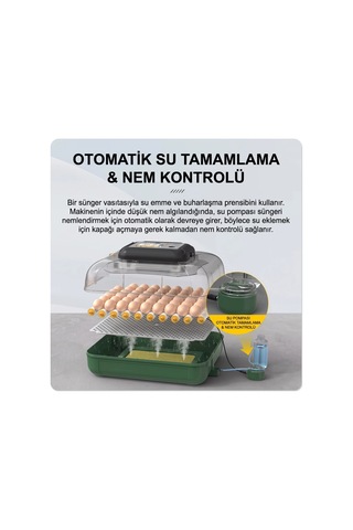 Kuluçka Makinesi Tam Otomatik 110 Yumurta Kapasiteli - Su Pompalı Ve Yedek Motorlu Bx-316434
