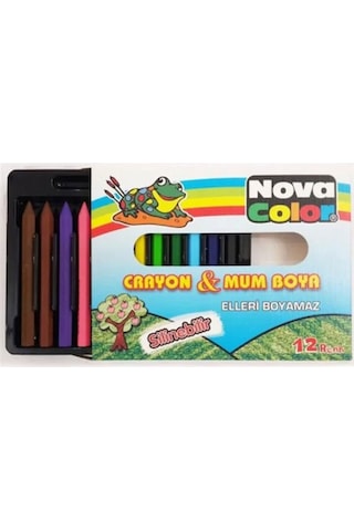 Nova Color Crayon Mum Boya 12 Renk Kısa Boy