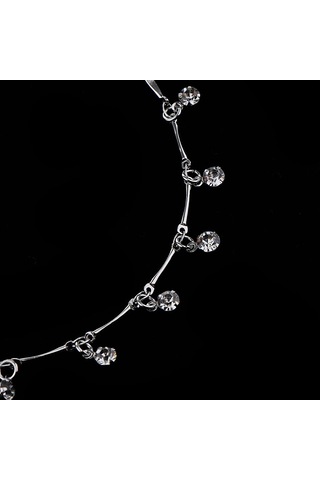 Homyl 25.5 Cm Kadın Gümüş Zanaat Kristal Halhal Büyüleyici Gümüş