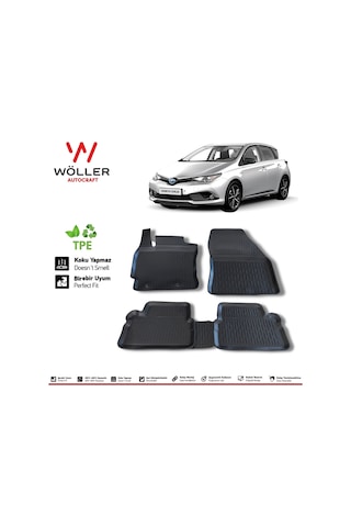 Toyota Uyumlu Auris Paspas 2013 2018 Arası 3D Havuzlu Wöller Paspas