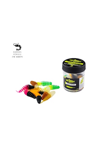 Silikon Kurt Yem - Lrf Tanta Alabalık Yemi - 0,9g 55mm - Fishack - Karides Kokulu