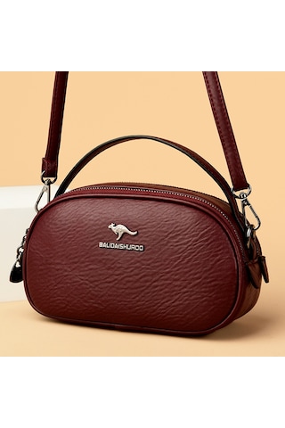 Şık Yuvarlak Küçük Çanta Kadın Yeni Omuz Çantası Düz Renk Eğlence Büyük Kapasiteli Cep Telefonu Çantası Kadın Çantaları Kırmızı Ana Resim Rengi Diğer