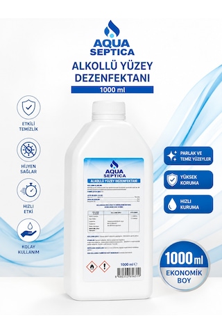 Aqua Septica Alkollü Yüzey Dezenfektanı 1 Litre 16 Adet