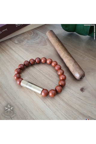 Les Fines Lames Punch Bileklik Brass Kırmızı Jasper - S