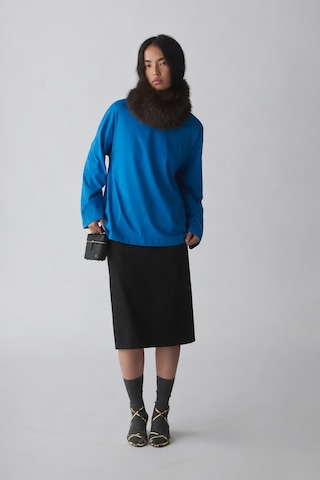 Suud Collection Mavi Uzun Kollu Oversize Tişört