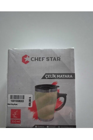 Chef Star Çelik Matara 350ml Siyah