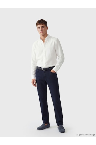 Lcw Vision Beyaz Regular Fit Armürlü Erkek Basic Gömlek