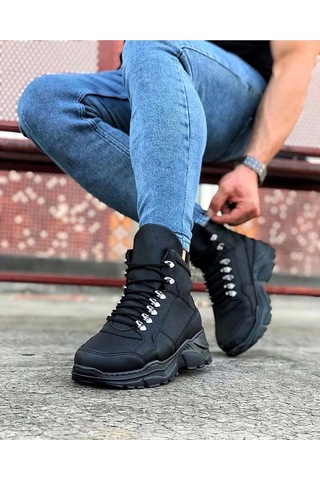 Wagoon Wg07 Kömür Renk Uzun Bağcıklı Bot Çok Renkli