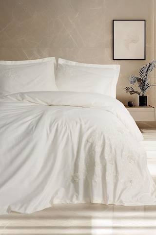 Cotton Box 1832-cb 3d Nakıslı Saten Ck Nevresım Takımı Chıc Ekru Ekru