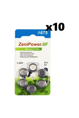 Zenipower MF A675 1.45 V İşitme Cihazı Pili 6 x 10'lu