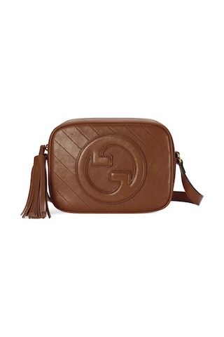 Gucci Blondie Small Leather Shoulder Bag Kahverengi