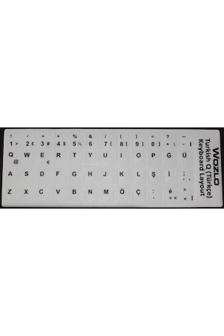 Türkçe Beyaz Q - F Klavye Etiketi - Laptop PC Keyboard Sticker