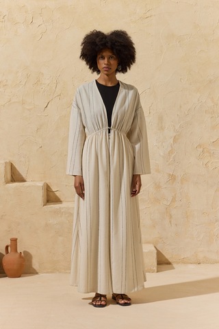 Aker Naturel Çizgili Kimono Naturel Naturel