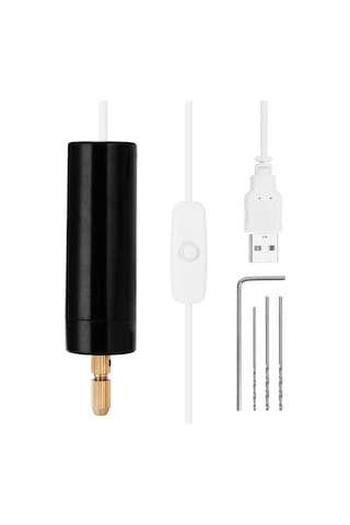 Yaozixia Taşınabilir Mini Elektrikli Matkaplar El Tipi Mikro Usb Matkap 3 Parça Uçlu Kendin Yap El Sanatları Aletleri