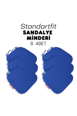 Xpermate 6'lı Standartfit Oval Sandalye Minderi 42x42x5 Mavi