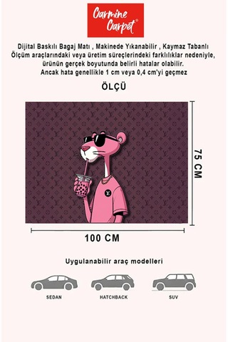 Dijital Baskı Dekoratif Araba Bagaj Matı Yıkanabilir Bagaj Havuzu