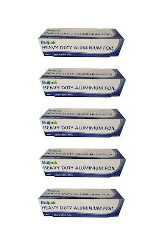 Burpak Heavy Duty Ağır Hizmet Tipi Alüminyum Folyo - 30 Cm. X 150 Metre - 18 Mikron - 5 Paket