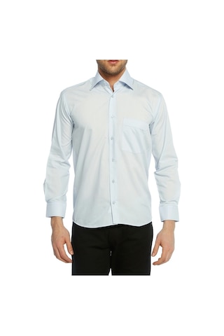 Açık Mavi Klasik Kesim Uzun Kol Düz Renk Erkek Gömlek // 150-3 Açık Mavi (345591907) Açık Mavi