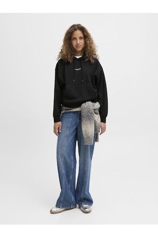 Kadin Minimal Logo Baskili Kapüsonlu Sweatshirt - Studio - 12280152 Black