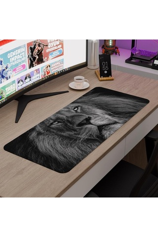 Aslan Oyuncu Gaming Mouse Pad Kauçuk Kaymaz Taban Mousepad V4, 70x30 Xl