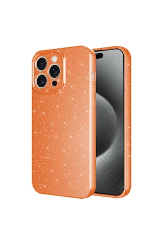 Apple Uyumlu iPhone 15 Pro Kılıf Kamera Korumalı Simli Silikon Üstün Koruma Ata Pro Tech Gri