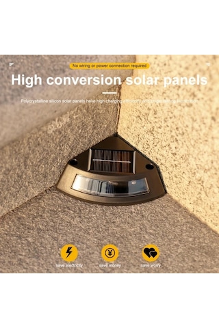 Honeybeeshop 4 Adet Güneş Enerjili Sıcak Işık Basamak Işıkları Bahçe Avlu Dekoru Led Yolu Aydınlatması Kolay Kurulum Dış Mekan Sıcak Işık