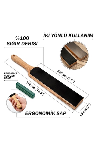 Beavercraft Ls6p1 Çift Yüzeyli Deri Bıçak Bileme Ve Parlatma Macunu Seti 2 Parça