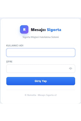 Mesajcı Sigorta Acenteler İçin Otomatik E-posta Hatırlatma Modülü