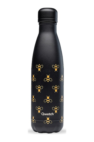 Qwetch QD2322 Arı Desenli Isı Yalıtımlı 500 ML Termos - Siyah