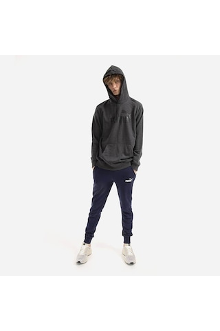 Puma 586688-07 Ess Big Logo Hoodie Tr Erkek Sweat Dark Gray Heath Koyu Gri