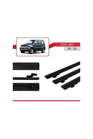 Suzuki Jimny 1998-2018 Arası İle Uyumlu Basic Model Ara Atkı Tavan Barı Siyah 3 Adet