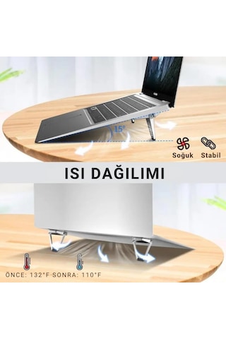 Coofbe Yapışkanlı 2 Adet Metal Laptop Standı Notebook Yükseltici Stand Masaüstü Laptop Tutucu Stand