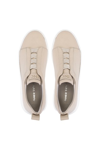 Tamer Tanca Erkek Hakiki Deri Bej Floter Sneakers & Spor Ayakkabı 1163 2526 Erk Ayk Y26 Bej Fltr