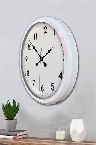 Zentime White Classic 52 Cm Metal Dekoratif Stil Duvar Saati Çok Renkli