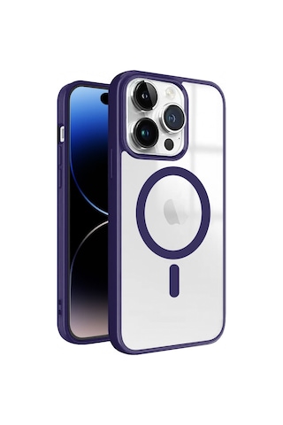 İphone 14 Pro Magsafe Özellikli Renkli Clear Case Kapak