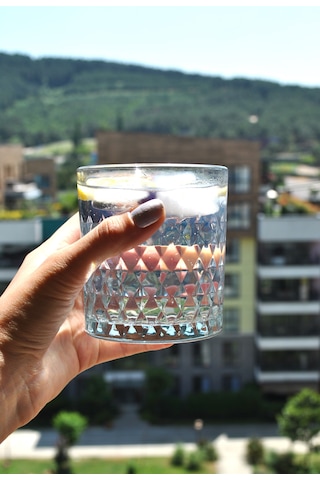 6'lı Cam Meşrubat Bardağı Su Kokteyl Bardak Soğuk Kahve Bardağı 3