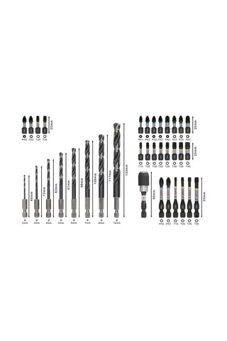 35 X Pro Impact Metal Set, 35 Parça Çelik, Dökme Demir, 200 X 107 Mm, Profesyonel Aksesuar Tornavida, Tornavida İçi