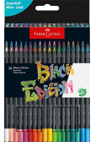 Faber-Castell Renkli kalemler Blackwood, Black Edition, 36'lı kutu