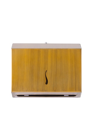 Paslanmaz Çelik Z Katlama Kağıt Havlu Dispenseri-200'lük-ANTİK Altın Eskitme